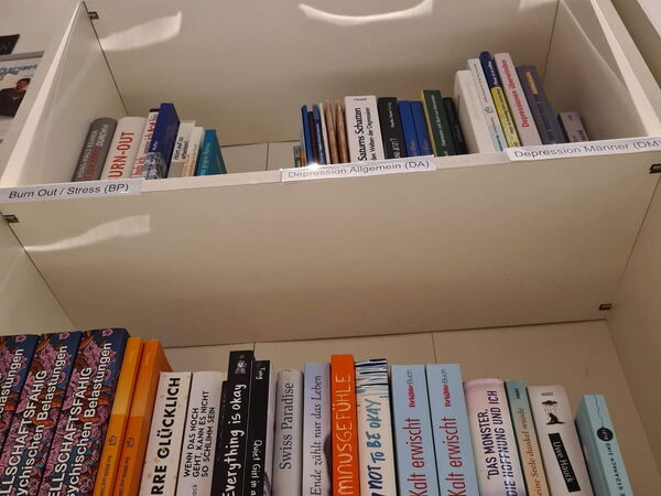 Detailfoto "Unsere Bibliothek bietet viele interessante Bücher rund um das Thema Depression und psychische Gesundheit zum Ausleihen"